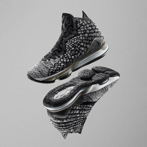 Nike Mens LeBron XVII Oreo Basketball Sneakers In The Arena